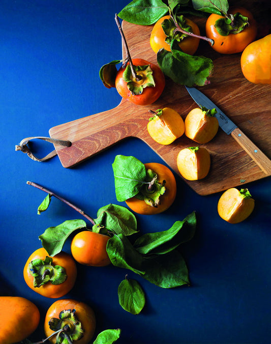 Rustic Persimmon Still Life | Farmhouse Kitchen Photography | Organic Fruit Poster