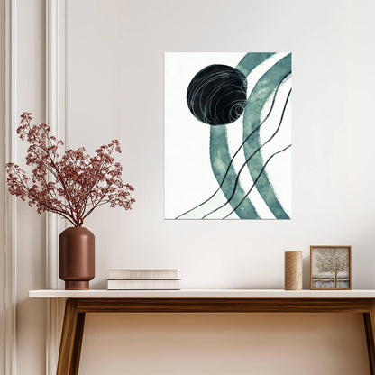 Abstract Ink Lines | Minimalist Black and White Art | Monochrome Nordic Poster