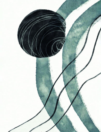 Abstract Ink Lines | Minimalist Black and White Art | Monochrome Nordic Poster