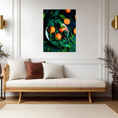 Fresh Mandarin Still Life | Rustic Kitchen Photography | Modern Farmhouse Poster