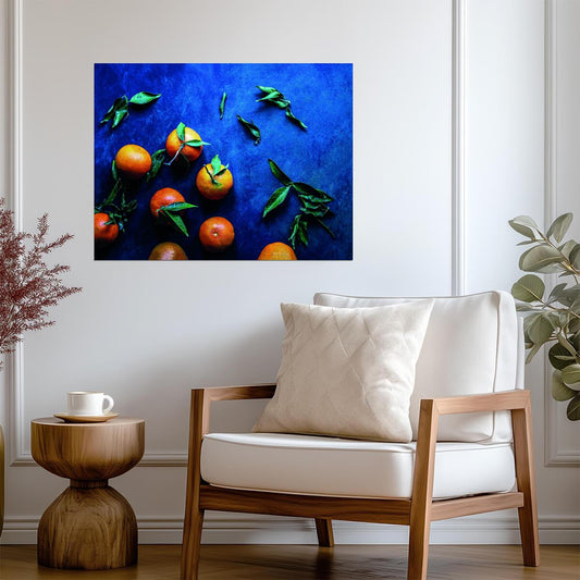 Tangerine Still Life | Colorful Kitchen Photography | Modern Eclectic Fruit Poster