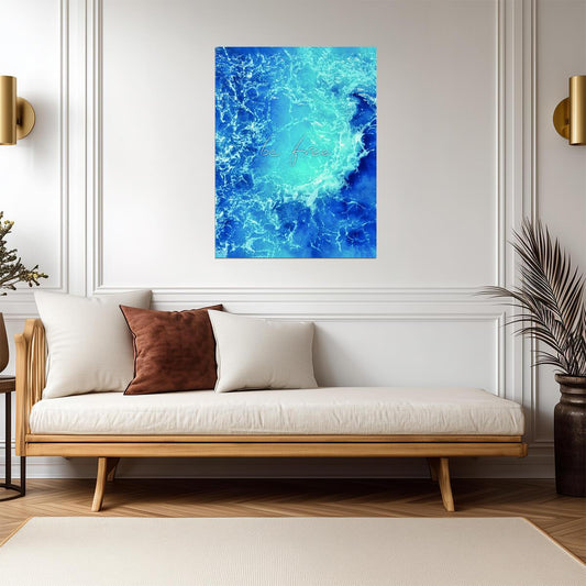 "Be Free" | Motivational Ocean Quote | Tranquil Waves Wall Poster