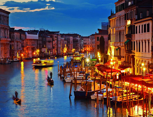 Venice Canal at Dusk | Romantic Cityscape Photography | Italy Travel Poster