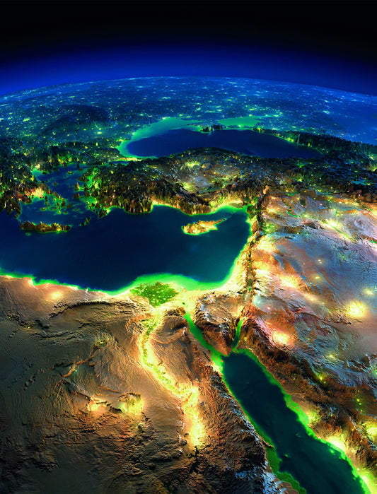 Earth from Space at Night | Planet Photography Print | Modern Astronomy Poster