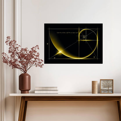 The Golden Ratio | Geometric Mathematical Art | Fibonacci Spiral Poster