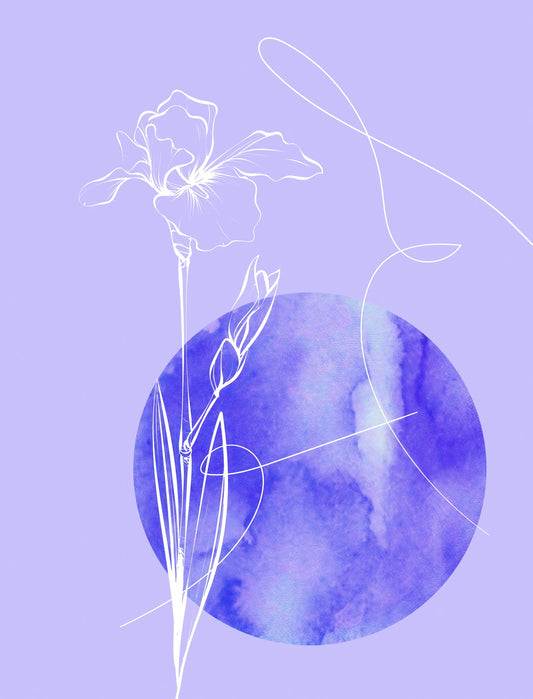 Abstract Botanical Line Art | Minimalist Floral Print | Modern Purple Wall Poster