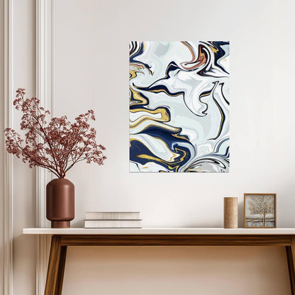 Abstract Marble Swirl | Elegant Fluid Art Print | Contemporary Modern Poster