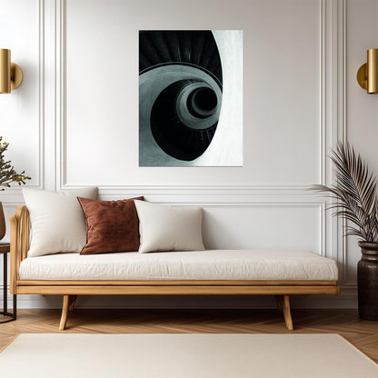 Abstract Spiral Architecture | Black and White Photography | Modern Minimalist Poster