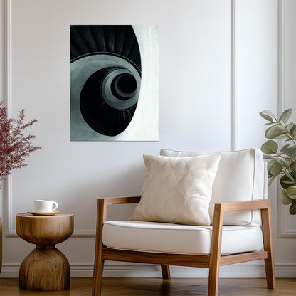 Abstract Spiral Architecture | Black and White Photography | Modern Minimalist Poster