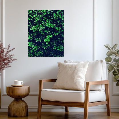 Lush Green Leaves Texture | Modern Botanical Photography | Nature Wall Poster
