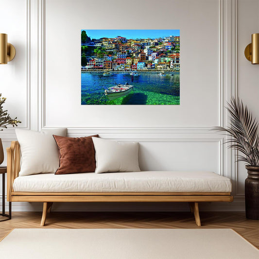 Colorful Italian Coastal Village | Seaside Photography Print | Vibrant Travel Poster