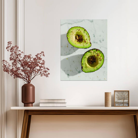 Avocado Still Life | Rustic Kitchen Photography | Healthy Food Wall Poster