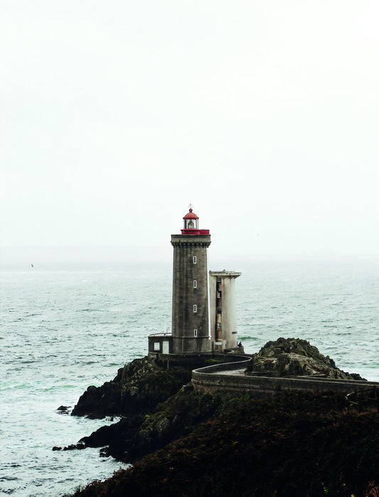 Moody Lighthouse Seascape | Dramatic Coastal Photography | Ocean Wall Poster