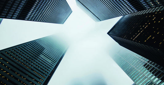 Abstract Skyscrapers | Modern Geometric Architecture | Urban Perspective Poster