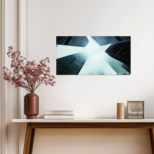 Abstract Skyscrapers | Modern Geometric Architecture | Urban Perspective Poster
