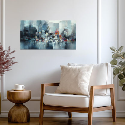 Abstract Cityscape | Modern Watercolor Art | Vibrant Urban Impressionist Poster