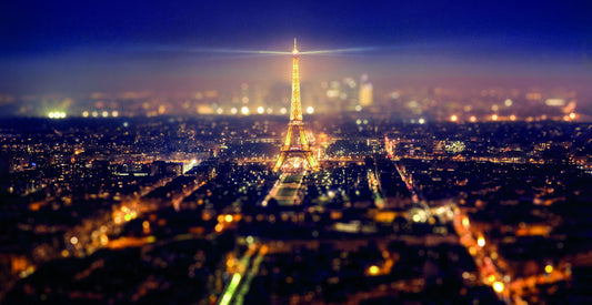 Paris Skyline at Night | Eiffel Tower Photography | Romantic Cityscape Poster