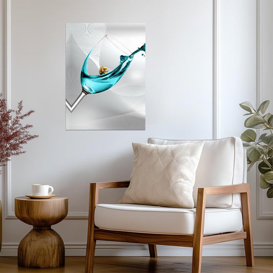 Elegant Glass Splash | Abstract Modern Art | Minimalist Liquid Poster