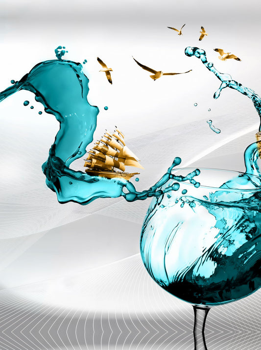 Dynamic Water Splash | Abstract Liquid Art | Contemporary Wall Poster