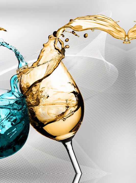 Wine and Water Glass Splash | Abstract Drink Art | Elegant Modern Poster