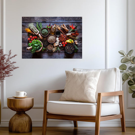 Rustic Food Ingredients | Culinary Kitchen Photography | Organic Food Art Poster