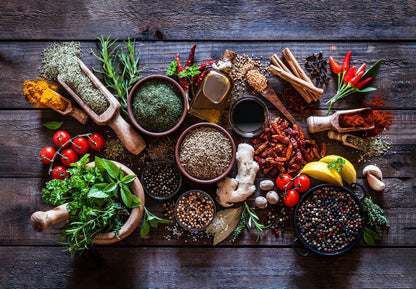 Rustic Food Ingredients | Culinary Kitchen Photography | Organic Food Art Poster