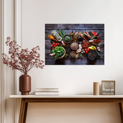 Rustic Food Ingredients | Culinary Kitchen Photography | Organic Food Art Poster