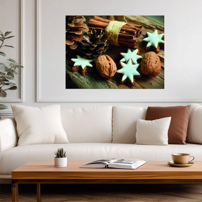 Holiday Spices and Cookies | Cozy Christmas Photography | Seasonal Kitchen Poster