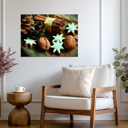 Holiday Spices and Cookies | Cozy Christmas Photography | Seasonal Kitchen Poster