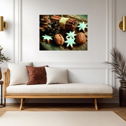 Holiday Spices and Cookies | Cozy Christmas Photography | Seasonal Kitchen Poster