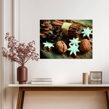 Holiday Spices and Cookies | Cozy Christmas Photography | Seasonal Kitchen Poster