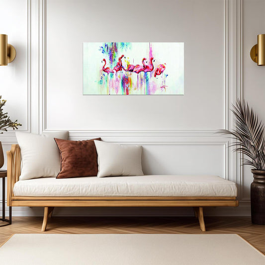 Vibrant Flamingo | Watercolor Art Print | Tropical Bird Wall Poster