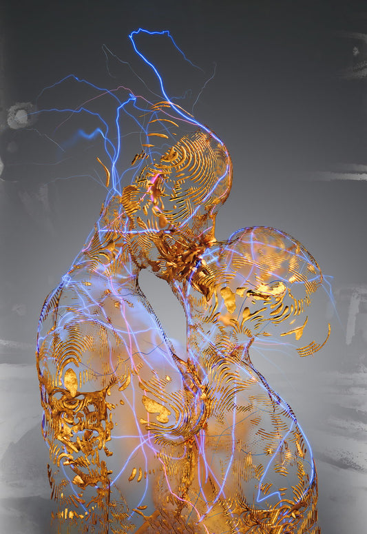 Abstract Light Sculpture | Modern Art Photography | Illuminated Figure Poster