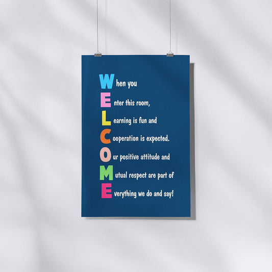 Welcome Classroom Rules | Teacher Motivational Poster