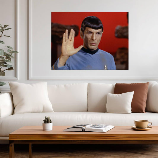 Leonard Nimoy as Mr. Spock | Star Trek Hand Sign | Sci-Fi TV Show Poster