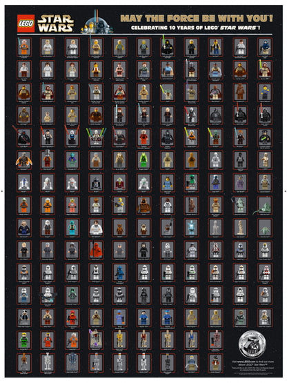 Lego Star Wars Characters | Minifigure Collage Poster | Sci-Fi Fan Art