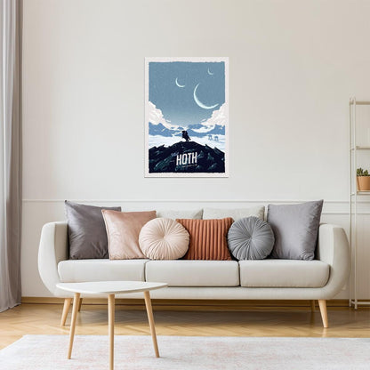 Hoth Travel Poster | Minimalist Star Wars Inspired Art | Sci-Fi Wall Decor