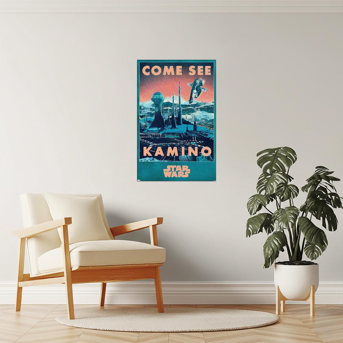 Come See Kamino Travel Poster | Retro Star Wars Art | Sci-Fi Wall Decor