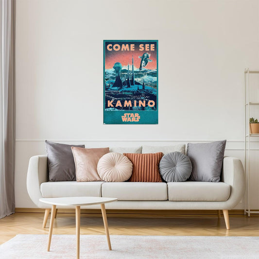 Come See Kamino Travel Poster | Retro Star Wars Art | Sci-Fi Wall Decor