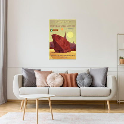 Jundland Wastes Travel Poster | Tatooine Star Wars Art | Jawa Sandcrawler Decor