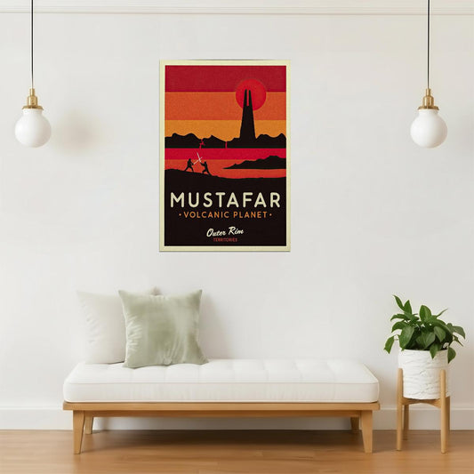 Mustafar Volcanic Planet Travel Poster | Retro Star Wars Art | Sci-Fi Wall Decor