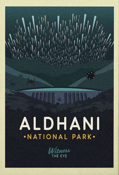 Aldhani National Park Travel Poster | Retro Star Wars Art | Sci-Fi Wall Decor