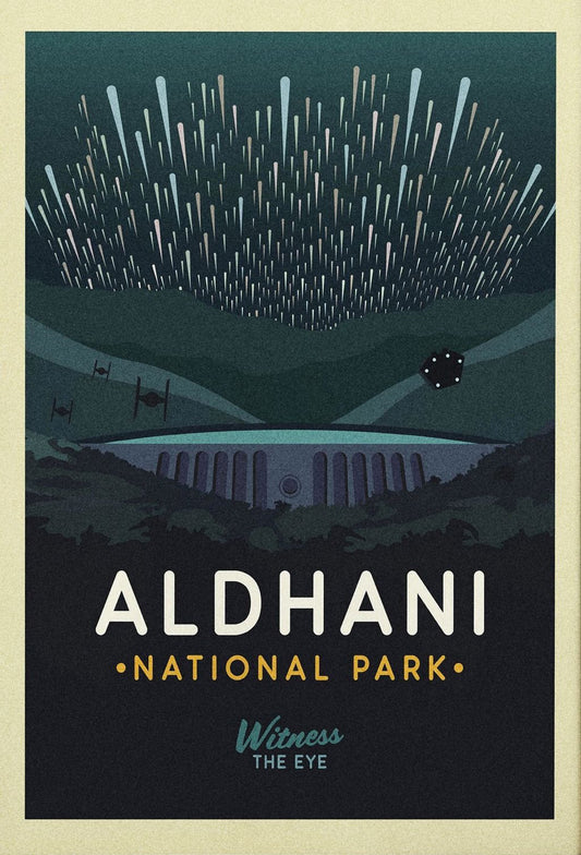 Aldhani National Park Travel Poster | Retro Star Wars Art | Sci-Fi Wall Decor