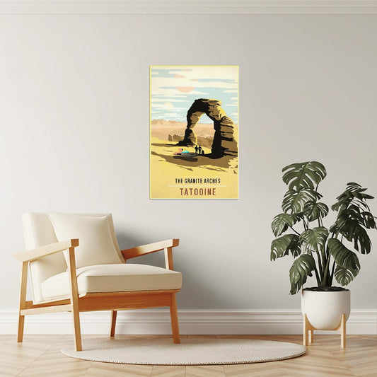 Tatooine Granite Arches Poster | National Park Parody | Star Wars Inspired Art