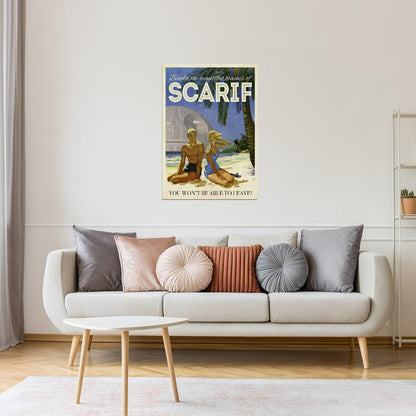 Scarif Vacation Poster | Retro Star Wars Travel Art | Sci-Fi Wall Decor
