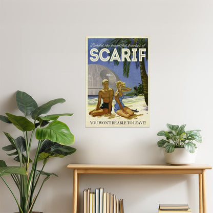 Scarif Vacation Poster | Retro Star Wars Travel Art | Sci-Fi Wall Decor