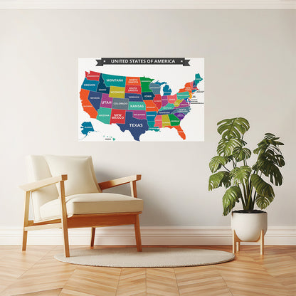 USA Map | Classic Educational United States Classroom Map Poster